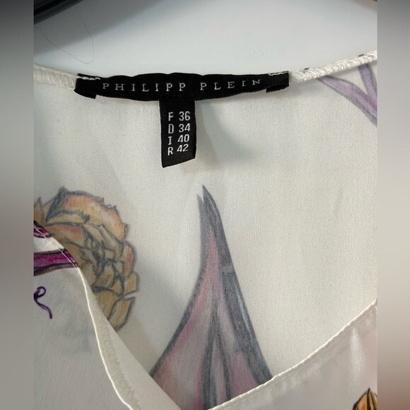 Philipp Plein Satin Tee crystals embroidered XS - Picture 3 of 5